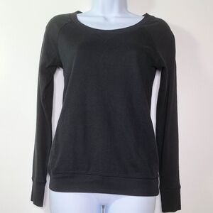 Victoria's Secret XS Black Crew Neck French Terry Sweatshirt